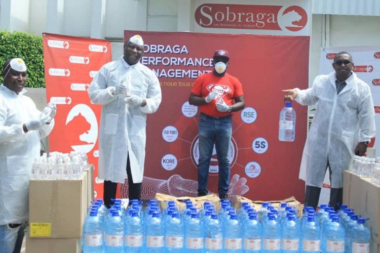 Covid-19 : Sobraga remet un stock de solutions hydroalcooliques au Copil