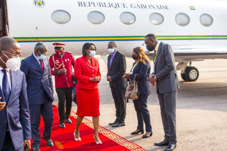 Rose Christiane Ossouka Raponda à son arrivée à Brazzaville ce 4 juin 2021