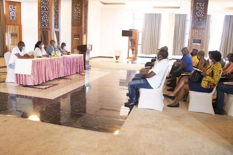 Le ministre de la Santé, Guy Patrick Obiang Ndong durant la rencontre 